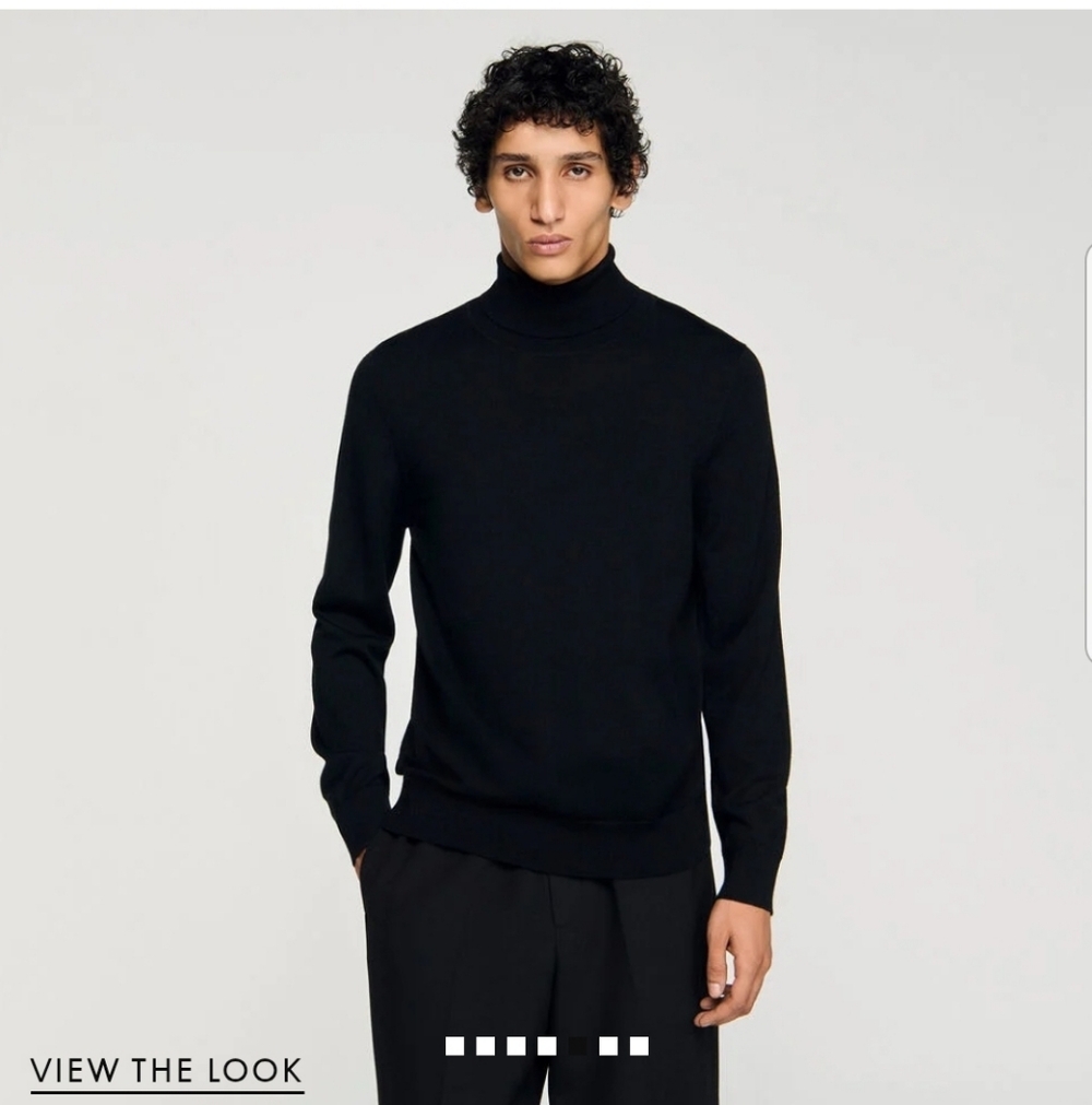 Sandro - Roll neck wool sweater - Navy blue - Size S - Brand new